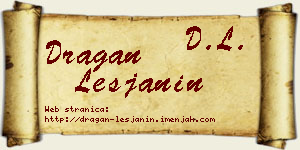 Dragan Lešjanin vizit kartica